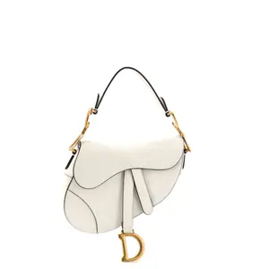 Pre-owned Dior Leather Shoulder Bags Christian Saddle Handbag Mini by Rebag