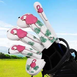 Craftsman Golf Flamingo White Golf Driver Fairway Wood Hybrid Putter Headcover Head Cover