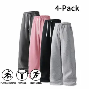 4-Pack Fall & Winter Styles Ultra-Soft Wide-Leg Sweatpants| Breathable athletic pants for basketball, running, and gym (optional 4-pack and 1-pack)|Y2K Pants|Urban Style Pants|Aesthetic Pants