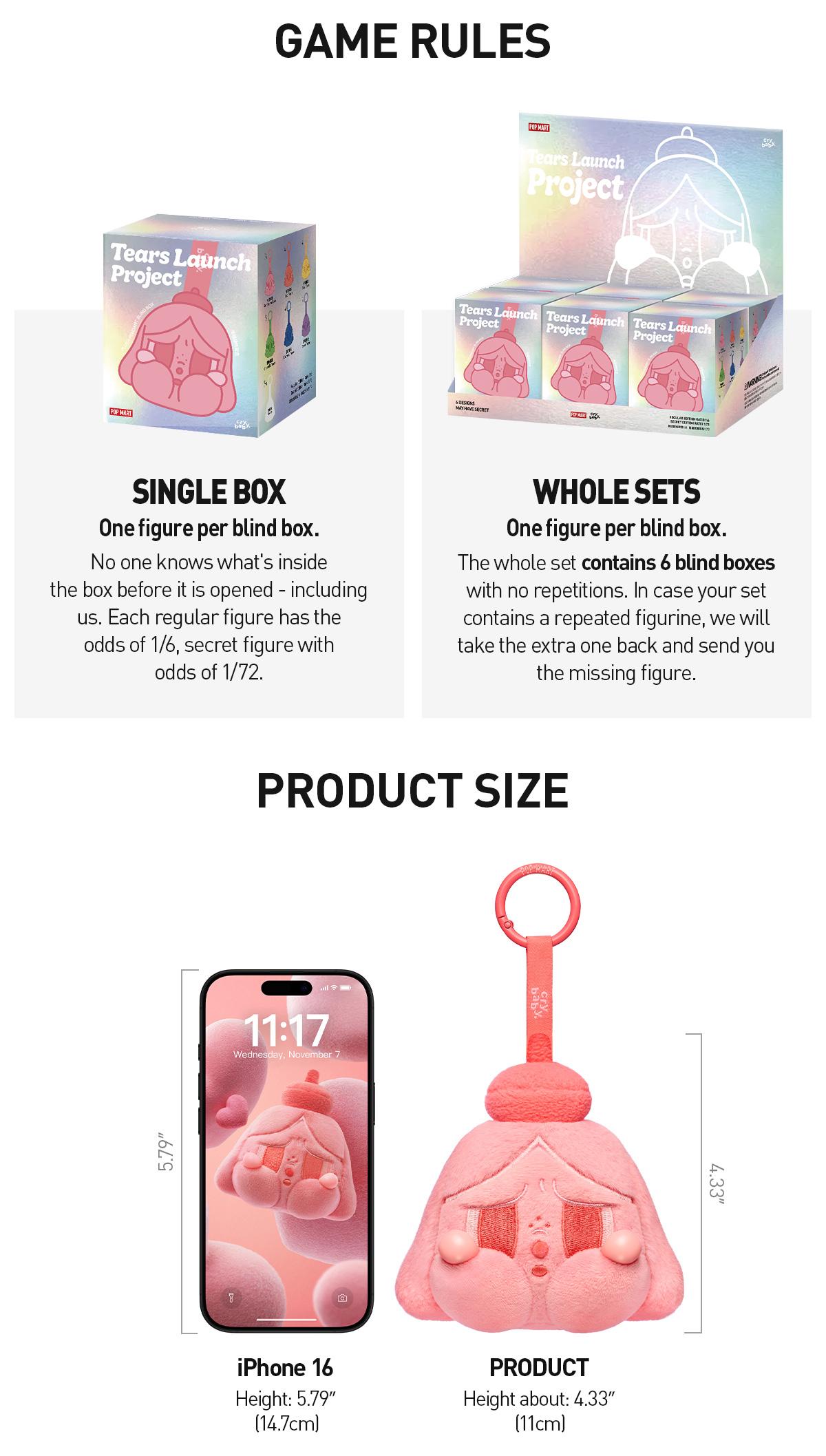 POP MART CRYBABY Tears Launch Project Series-Plush Pendant Blind Box