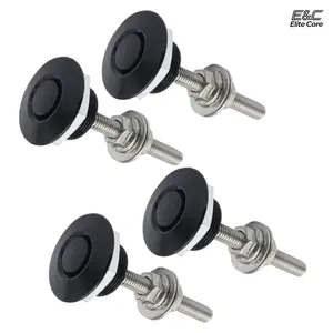 4 Pcs, Universal 304 Stainless Steel Vehicle Hood Pins 1.25 inch, Quick Release Lock Latch Bumper License Plate Lock Clip Push Button Bonnet