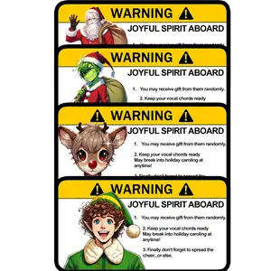 Holiday Xmas Christmas Cheer Custom Airbag Warning Sticker Decal