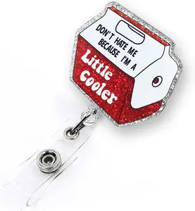 Funny Badge Reel Retractable for Nurse Doctor Medical Worker & Nursing Student | Don't Hate Me Because I'm a Little Cooler Nurse Name Badge Holder with Alligator Clip