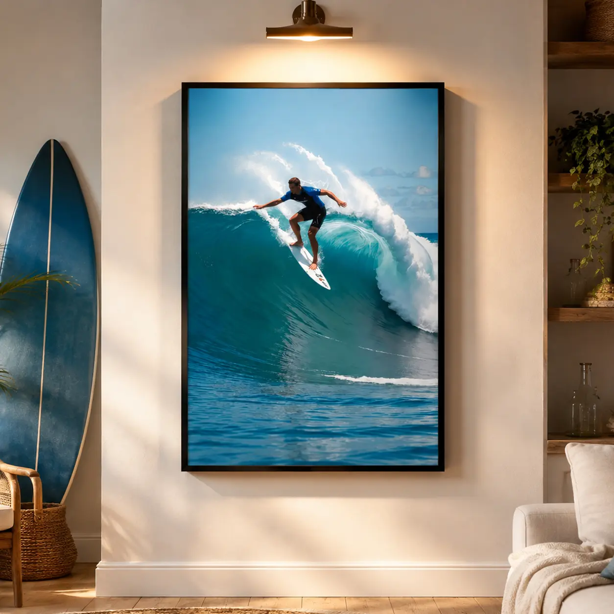 Vintage Surfing Decor Poster, Surfing Art Decor, Ocean Wall Art, Retro Decor For Bedroom Living Room Office Dorm