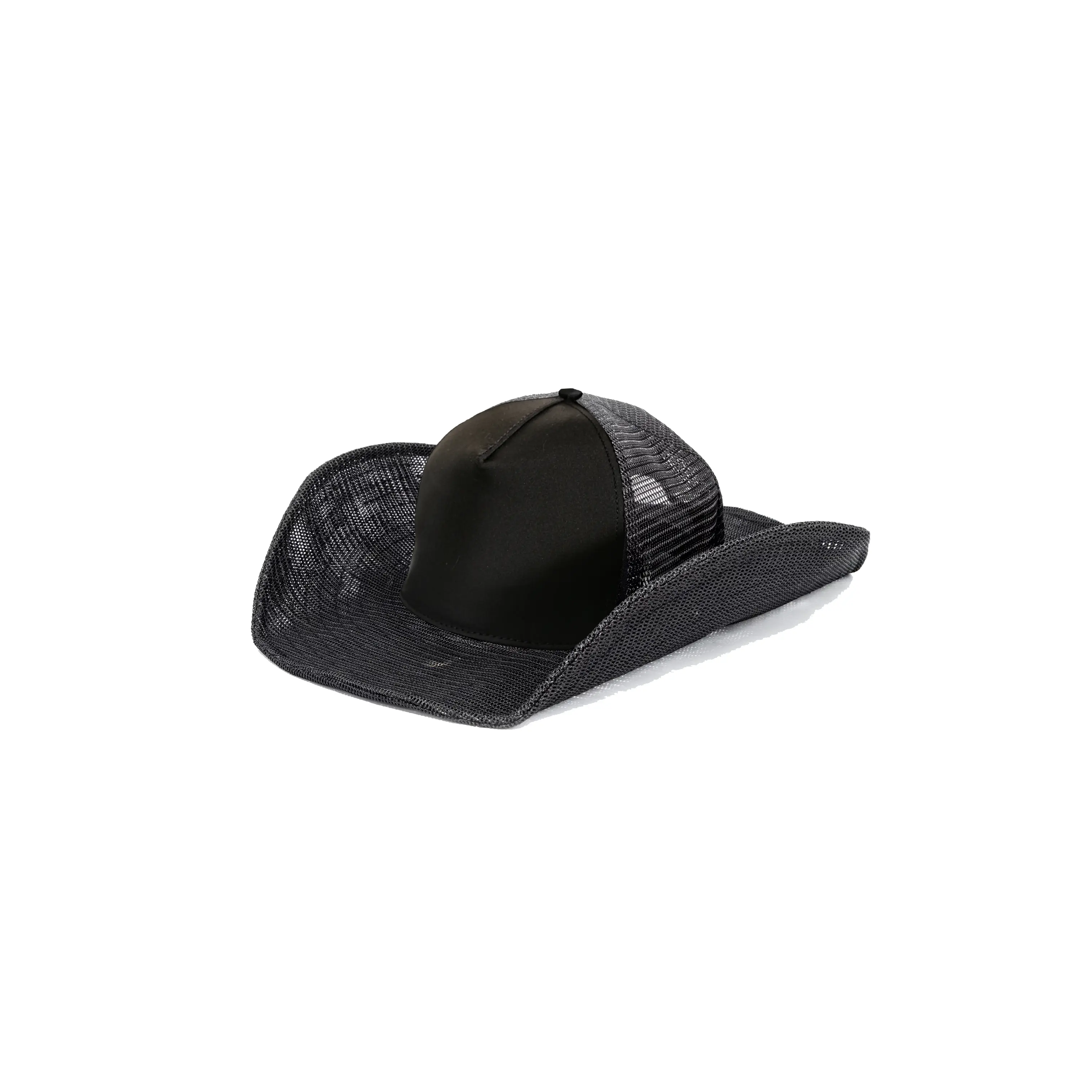 BLACK COWBOY SNAPBACK: 5 PANEL - BLANK