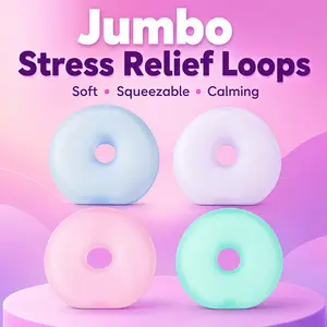 Jumbo Loop Fidget Toy, Soft Squishy Stress Relief Sensory Toy, Stretchy Squeeze Ring for Desk, Travel & Everyday Calm