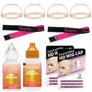 Wig Glue Set, 1 Set Wig Adhesive & Remover & Hair Band & Wig Cap, Professional Hair Styling Accessories for Women & Girls, Hair Lace Glue