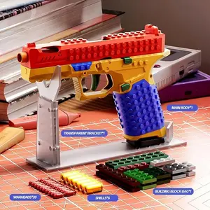 Collaborative Tactical Building Block Set   toys for teenagers and adults, parent-child assembly set with display stand, Christmas and birthday gifts (red/yellow/blue) suitable for children-educational and motor skills development toys