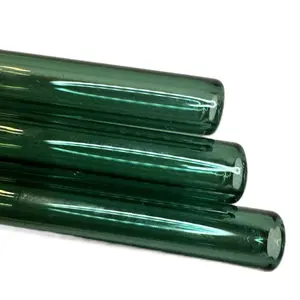 Hunti Green Glass Straws for Tumblers - Eco-Friendly Reusable Drinking Straws for Tumblers and Smoothies