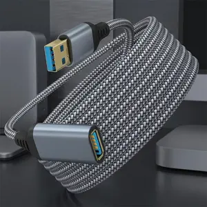 High Speed USB 3.0 Extension Cable Braided Nylon Fast Data Sync Durable Bend-Proof for Keyboard Mouse External Hard Drive Printer PC Laptop Mac Dock 0.5m 1m 2m 3m 5m Length Options Plug Play Compatible