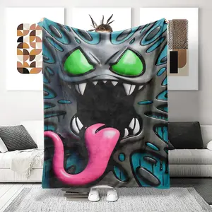 Venom Flannel Printed Blanket, Soft Lightweight Bedding, All Seasons Use, Easy Foldable Storage, Travel Office Decor Gift