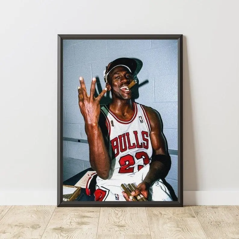Michael Jordan Poster, Michael Jordan Print, Michael Jordan Wall Art, Basketball Poster. (Frame Not Included) (No Frame)