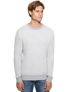 GUESS Male Emmanuel Ribbed Sweater