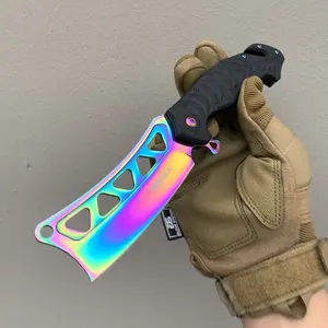 9" Cleaver Folding Pocket Knife Hunting Outdoor Survival Gear Outdoor Camping Hunting Kit Durable 3cr13 EDC Compact, Sharp Full Edge Outdoor Activity