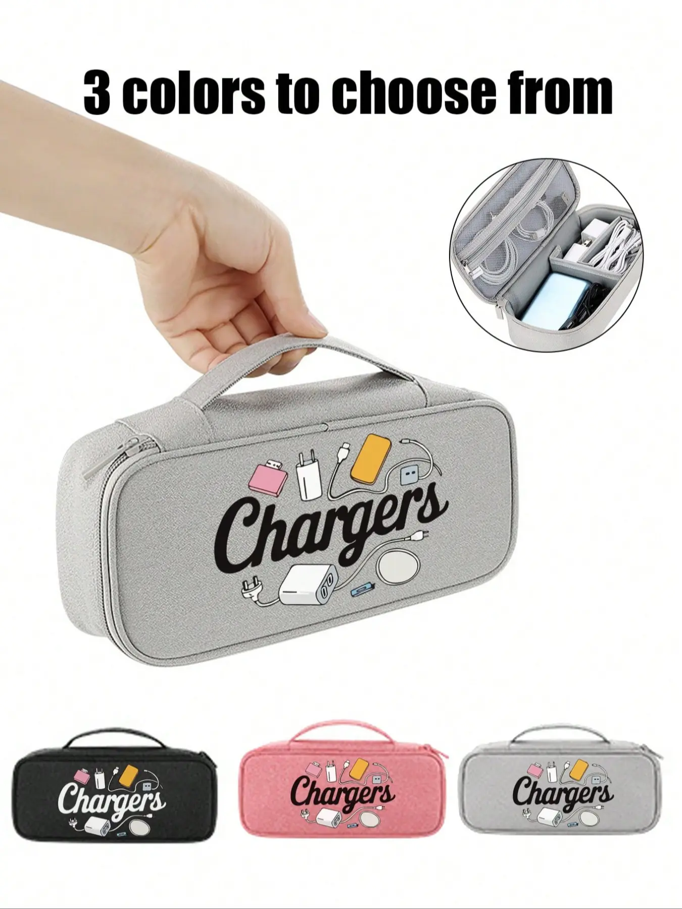 Travel Electronics Storage Bag, Organizer Pouch, Multi-Layer Digital Organizer with Zipper, Portable Charger Cable Holder, Travel Accessories, Travel Essentials, Ideal for Business Travelers, Traveling Essentials