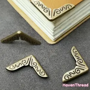 50pcs Vintage Decorative Book Corner Protectors, Universal Notebook Guard, Office Accessories