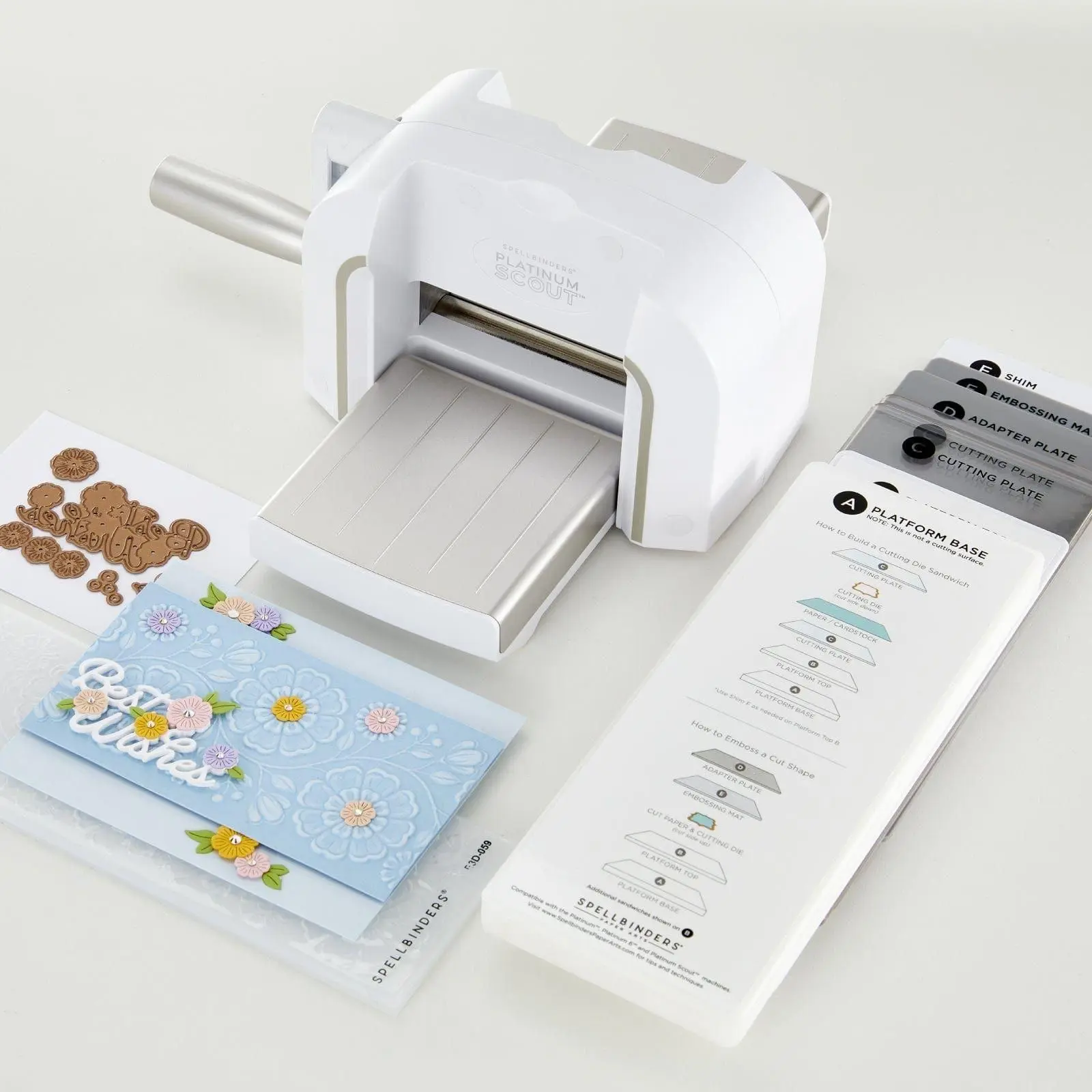 White Platinum Scout Die Cutting & Embossing Machine - 3.5" Platform