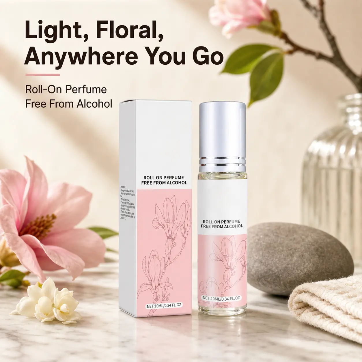 Elegant Orchid Perfume – Natural Fresh Long-Lasting Floral Fragrance, Orchid & Freesia Extract, Roll-On Design for Pulse Points, Daily & Date Portable Perfume