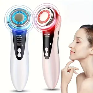 Portable USB Rechargeable Facial Massager with Interchangeable Heads, 350mah Battery for Home and Travel Skincare Essentials