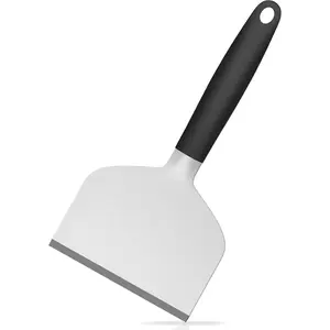 Heavy Duty Griddle Scraper, 5.3" Wide,  Stainless Steel Scraper with Full Tang  Handle,  BBQ Cleaning Tool for Flat Top Grill & Griddle Cleaning Accessories (1 Pack, Large)