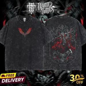 HardTimeClothing - Dante Devil Hunter - Devil May Cry Retro Vintage Unisex Oversize Anime Manga Game Acid Washed Heavyweight Cotton T-shirt, Anime Merch, Gift For Anime Fan. Clothes Oversized
