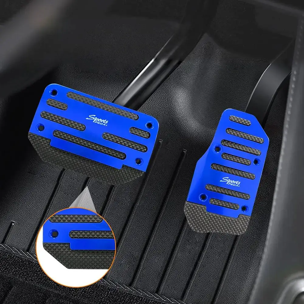 Non-slip Aluminum Car Pedal Covers, Universal Replacement Parts for Cars, SUVs, No Drilling Required High Performance Brake Pads & Accelerator Pedals