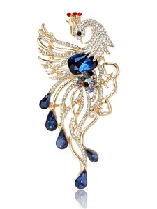 Luxury Rhinestone Phoenix Brooches for Women, Animal Bird Pins, Casual Party Accessories, New Gifts, Friends Decoration