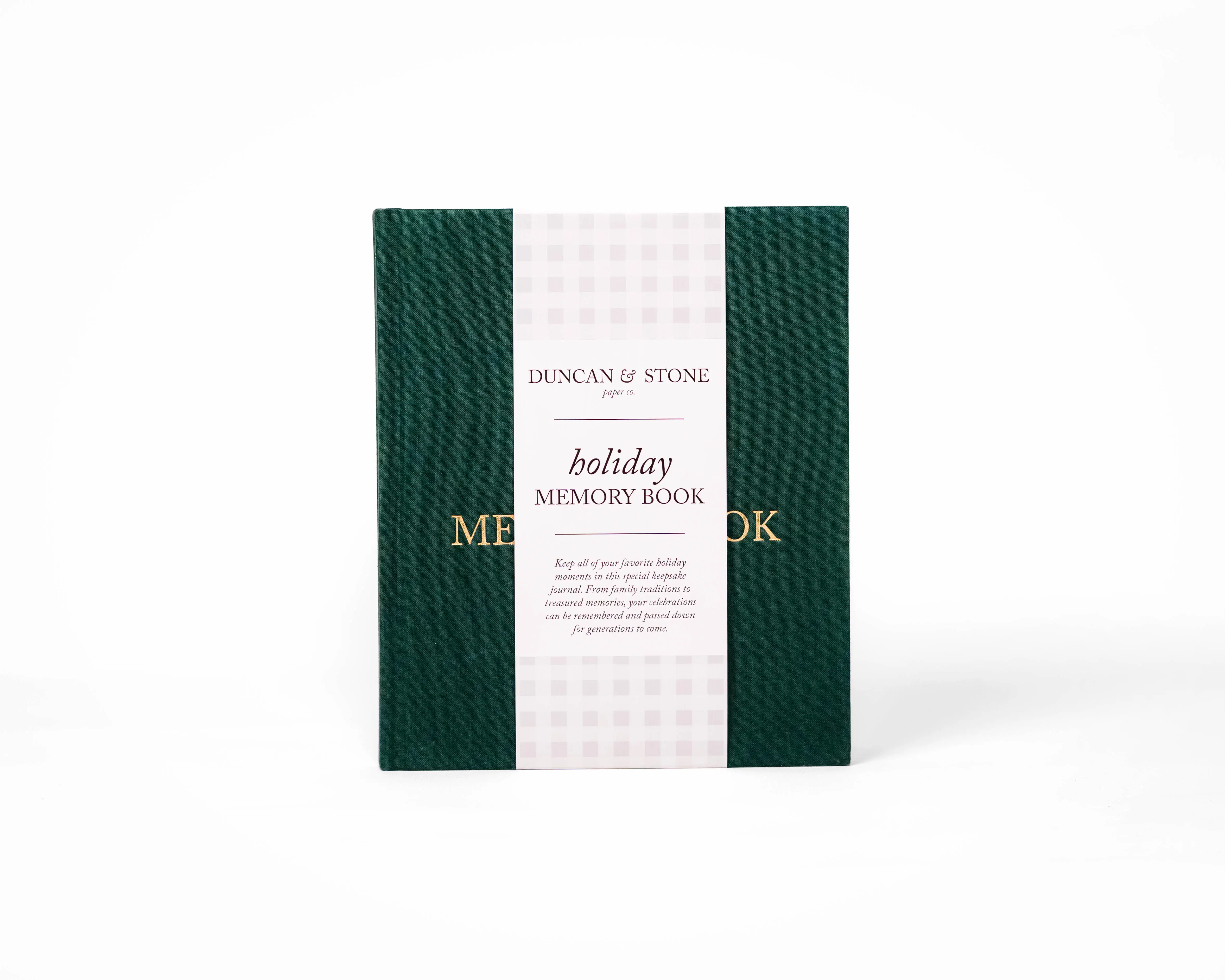 Duncan & Stone Holiday Memory Book Emerald 105 Pages Scrapbook Album for Christmas Thanksgiving & Other Holidays Memory Photo Album Classic Linen Bound Hardcover Gift for Family Traditions