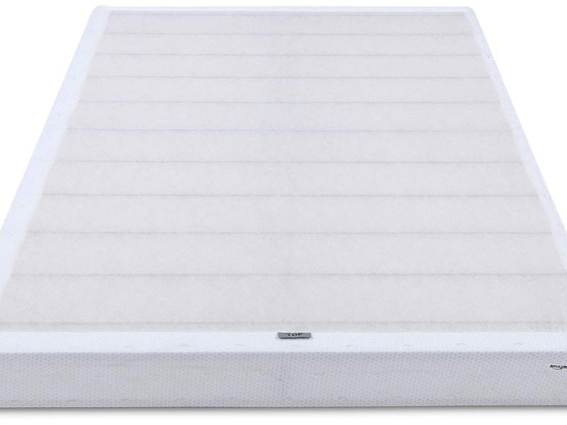 Amazon Basics Smart Box Spring Bed Base, 5 Inch Mattress Foundation, Tool-Free Easy Assembly, Queen, White