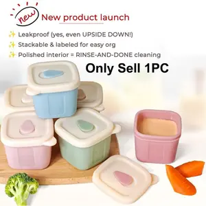 Silicone Baby Food Freezer Container with Lid, 120ML Reusable Storage Box, Infant Puree Snack Pots, Freezer Safe Baby Feeding Box