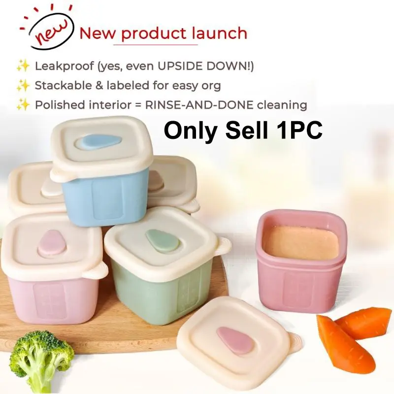 Silicone Baby Food Freezer Container with Lid, 120ML Reusable Storage Box, Infant Puree Snack Pots, Freezer Safe Baby Feeding Box, Feeding Accessories