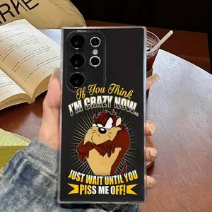 Tasmanian Devil Taz Cartoon Crazy Fun Phone Case for S26/S25/S24/S23/S22/S21/S20Ultra/Plus/FE, Fits Galaxy & A Series, Shockproof Clear| Anti-Drop| Anti-Slip, Perfect Gift for Fans