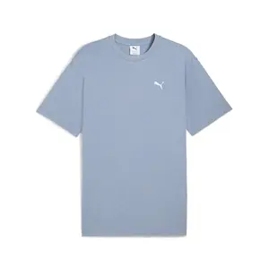 PUMA Mens Elevated Essentials Acid Wash Crew Neck Short Sleeve Casual Tops Casual - Blue