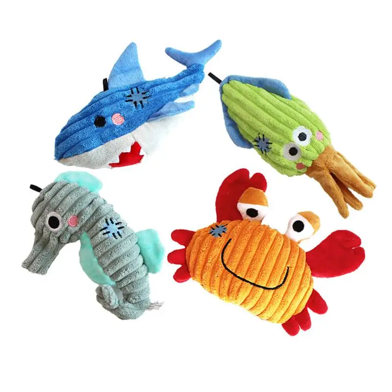Cartoon Animal Design Squeaky Plush Dog Toy, Durable Interactive Dog Toy, Pet Chew Toy for Dogs & Puppy Dog