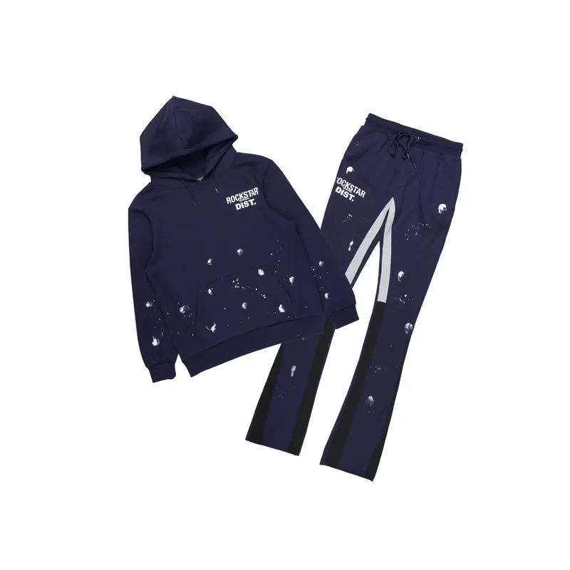 Raffer Navy Hoodie Flare Track Set