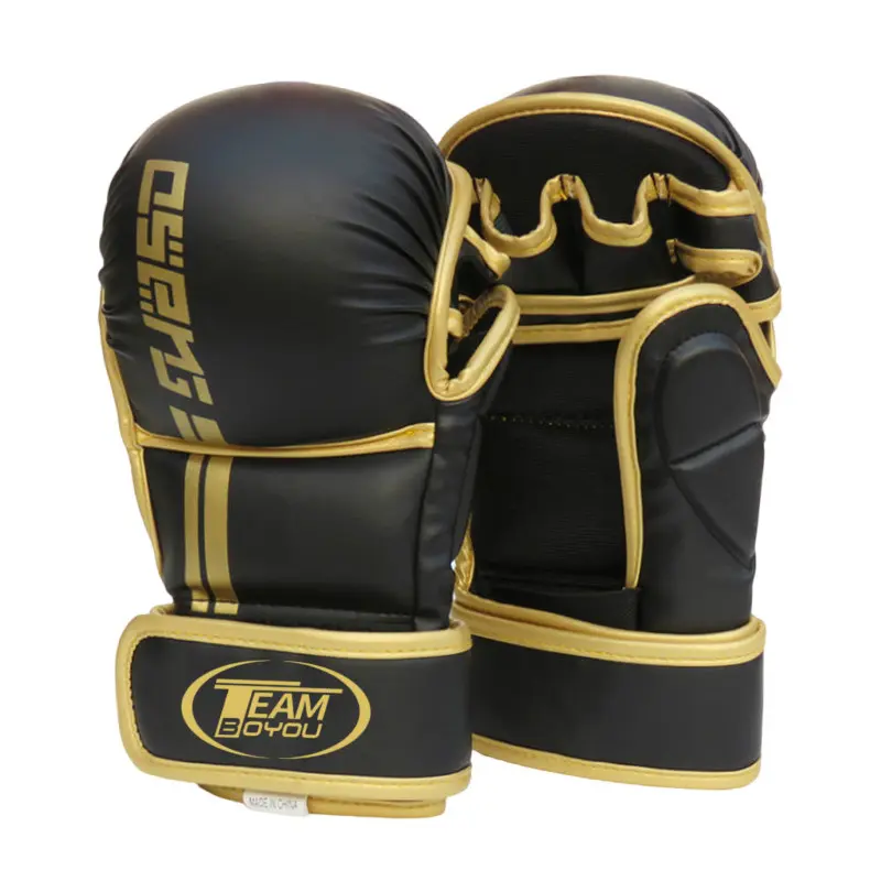 Premium Half Finger Combat Gloves - Adult Gym & Work Out Gloves for MMA Training, Boxing, Hand Protection Gear