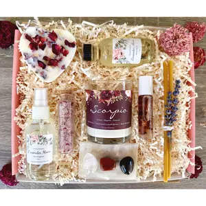 Scorpio Zodiac Sign Crystal Gift Set, Gift Wrapped,Birthday Gift For Her, Metaphysical, Zodiac Stones, Astrology Box