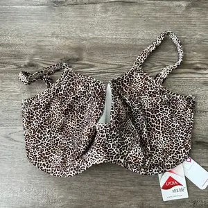 Freya Leopard Print Underwire Bikini Top Lightly Padded Womens Bra 32H New