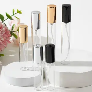 30-Pack 10ML/15ML Perfume Bottles, Silver Color, Liquid Spray Glass Bottle, Refillable Atomizer Containers