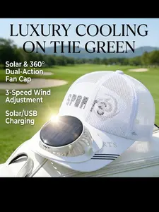 Solar Powered Hat with Fan, USB Portable Cooling Cap, Adjustable Strap, Lightweight Breathable Outdoor Golf Hat, Outdoor Sun Hat, Multifunctional Solar Hat, Ideal for Camping, Beach, Travel