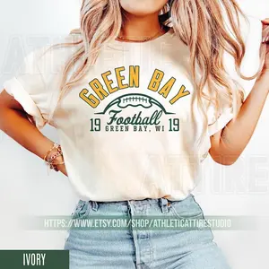 [Sale up to 30%] + [FREE SHIP] Comfort Colors Green Bay Football Vintage Style T-Shirt, Retro Green Bay Varsity Vintage T-Shirt, Green Bay Long Sleeve, Packer Fan FSC5, 90s graphic tees