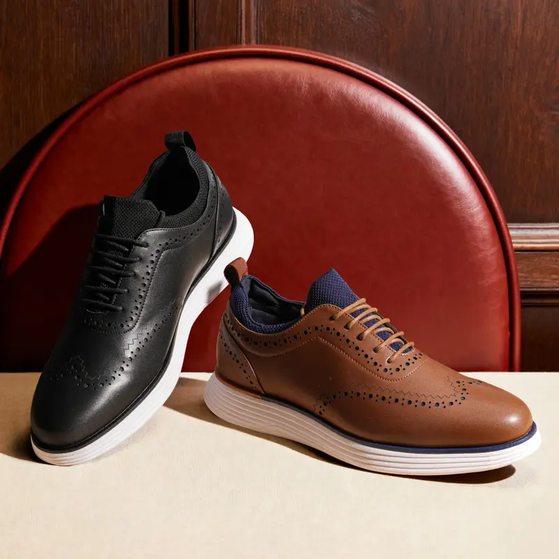 BRUNO MARC Men's MaxFlex Lace-Up Oxford Dress Sneakers - Business Style Shoes with Arch Support, Non-Slip Sole for Office, Work & Casual Wear