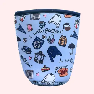 I Will Follow Coffee Sleeve Rory Gilmore Inspired Gilmore Girls Reusable Neoprene Cup Sleeve Eco-Friendly Comfortable Drink Sleeve for Iced Coffee Drinkware Accessories