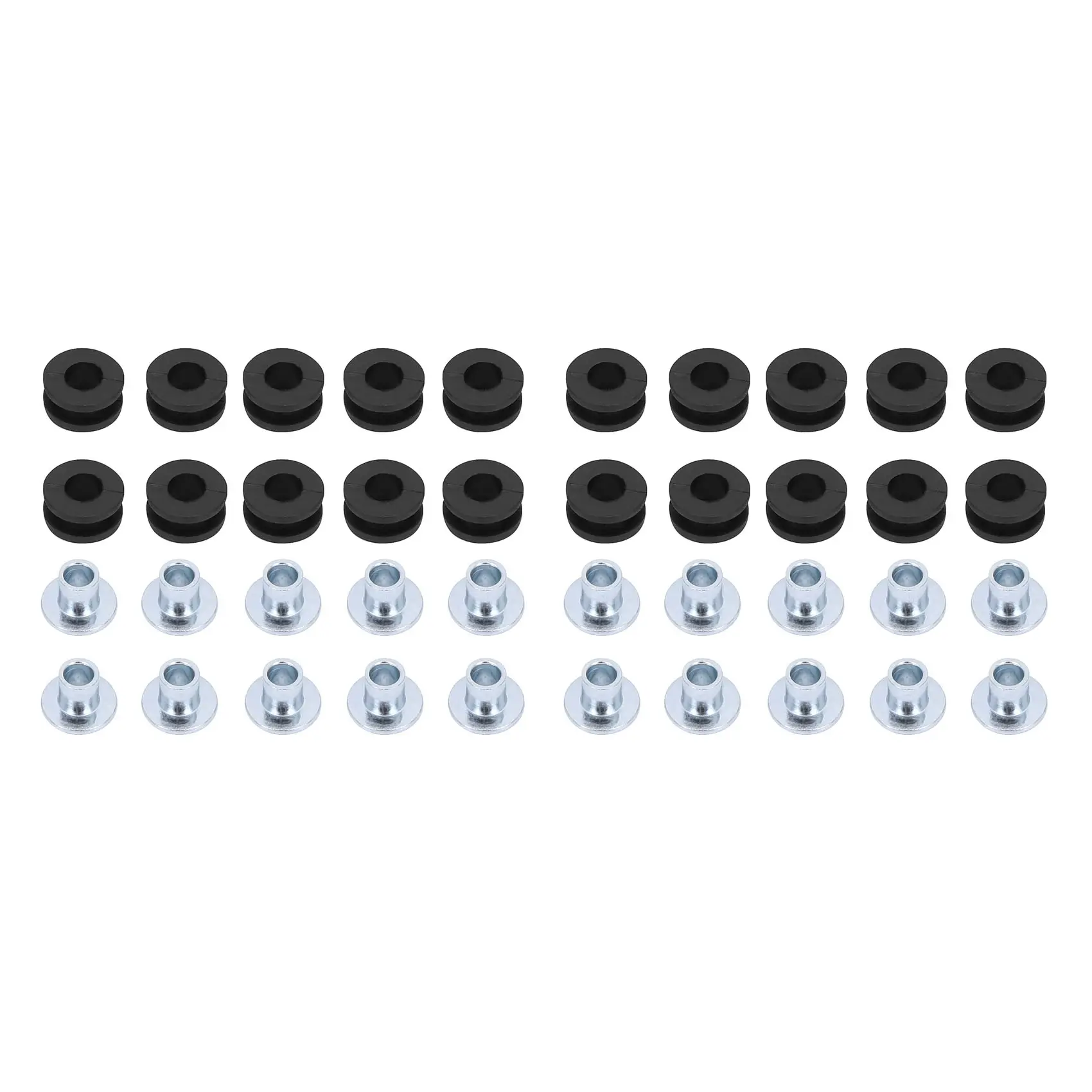 Rubber Grommets (6mm, 10.7mm) - 20-Pack Convenient Easy-to-Use Motorcycle Fairing Replacement Parts Compatible with Honda, Yamaha