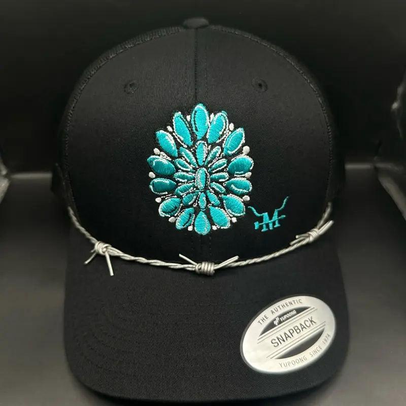 Barbed Turquoise Trucker hat Caps Men Beaded