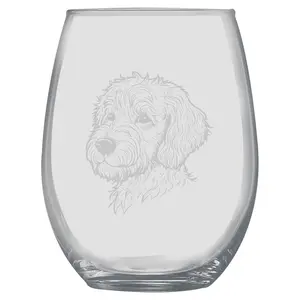15oz Stemless Wine Glass -   Golden Doodle