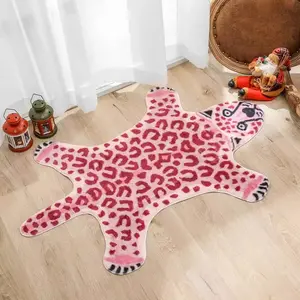Fashion Creative Leopard Carpet, Cute Cartoon Leopard Print Rug, Soft Comfortable Fluffy Home Decor Mat, Perfect Christmas Gift, Cartoon Pattern Rug