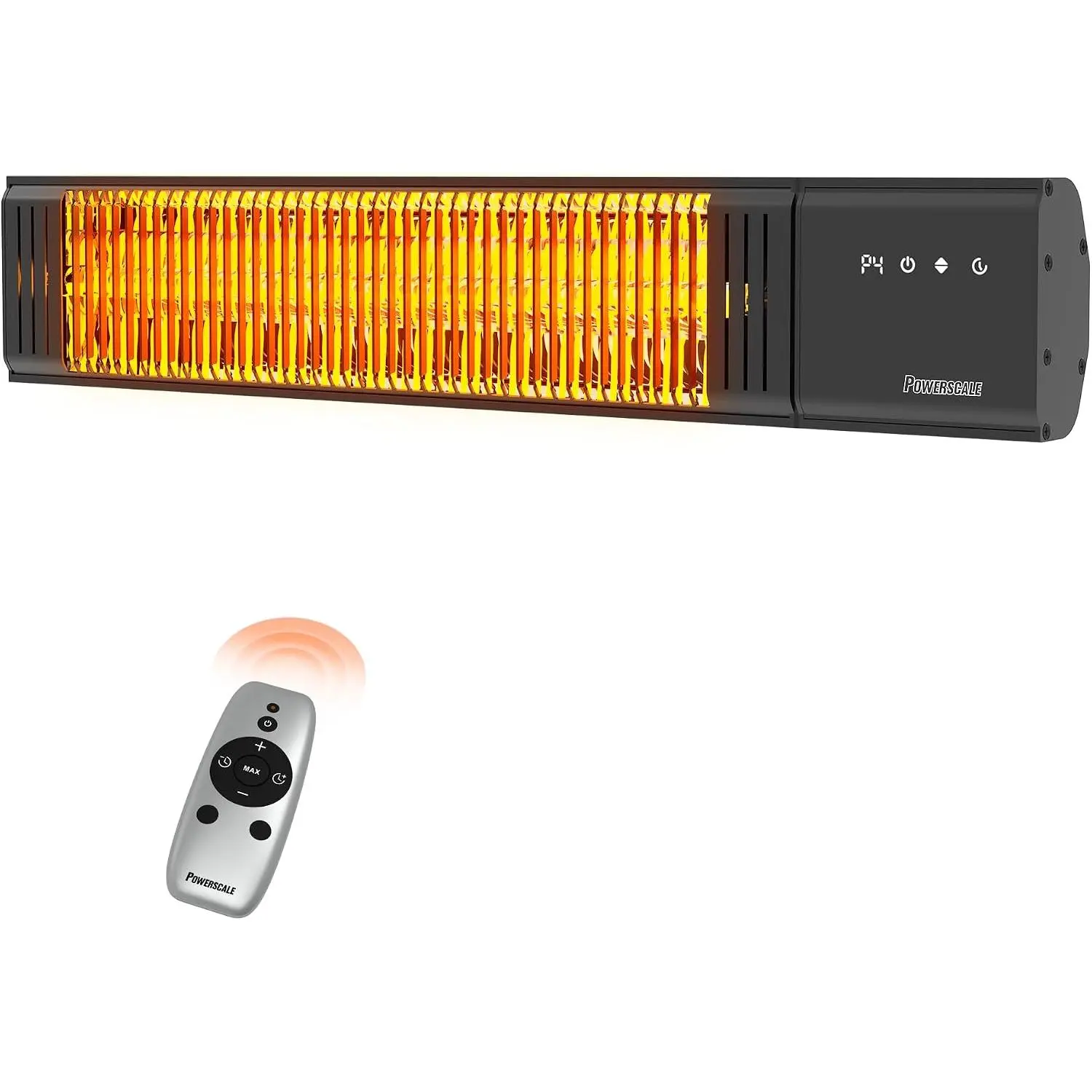 1500W Electric Wall Mounted Patio Heater, IP65 Waterproof, Remote Control, Fast Heating, 4 Heat Levels, 24H Timer & Memory Function