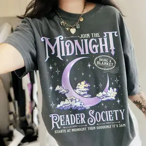 Night Owl Reader Shirt Comfort Colors, Late Night Reading Book Club Shirt, Trendy Book Shirt, Book Lover Gift, Cute Bookworm Tee Cotton Top