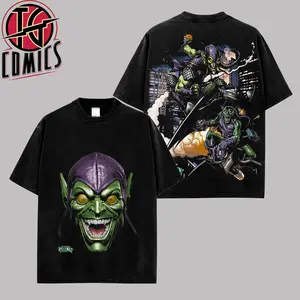 [IG] Green Goblin Vintage Comic Graphic Premium Cotton T-Shirt (Made In US), MCU Villain Retro Superhero Graphic Tee, Norman Osborn Streetwear Shirt, Gift for Green Goblin Fans